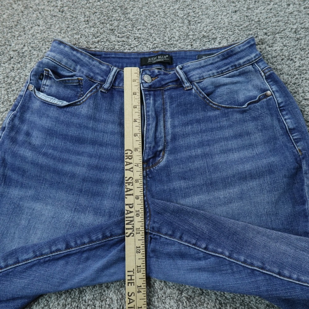 Judy Blue Jeans Womens 14W Dark Denim Pants Relaxed High Rise Preppy Stretch - Picture 4 of 12